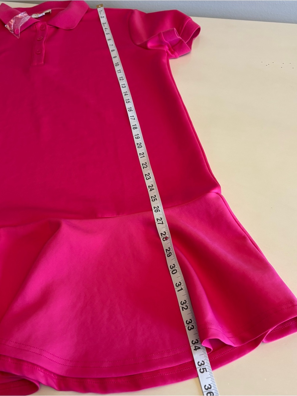 SSYS Margaret Drop Waist Collared Scuba Dress features a vibrant hot pink XL - Picture 8 of 10